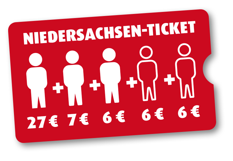 Niedersachsen-Ticket 3 Personen