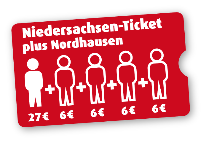 Niedersachsen-Ticket plus Nordhausen 1 Person Niedersachsen-Ticket plus Nordhausen 1 Person