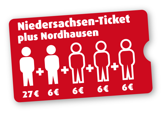 Niedersachsen-Ticket plus Nordhausen 2 Personen Niedersachsen-Ticket plus Nordhausen 2 Personen