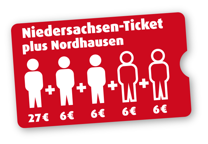 Niedersachsen-Ticket plus Nordhausen 3 Personen Niedersachsen-Ticket plus Nordhausen 3 Personen