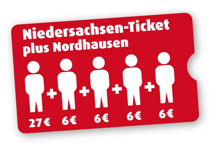 Niedersachsen-Ticket plus Nordhausen 5 Personen Niedersachsen-Ticket plus Nordhausen 5 Personen