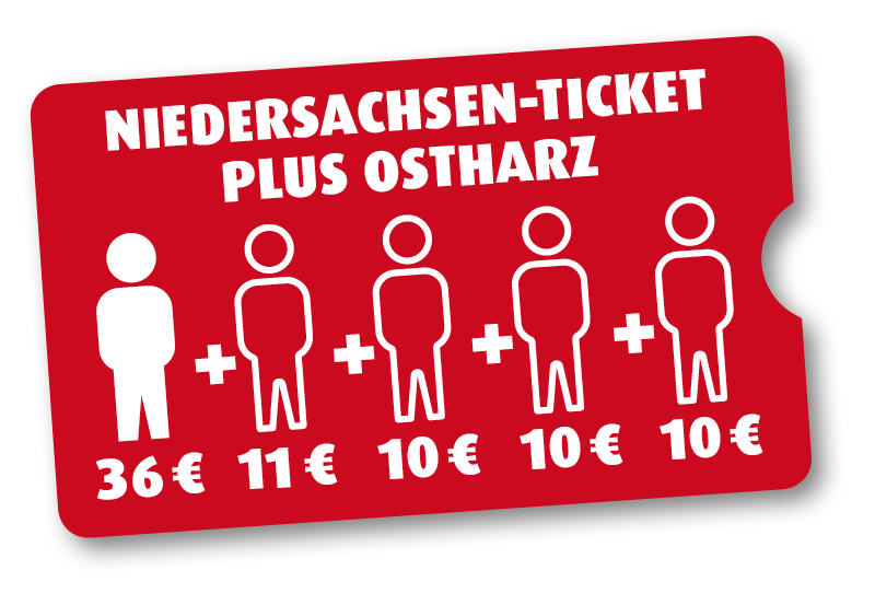 Niedersachsen-Ticket plus Ostharz 1 Person